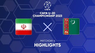 IR Iran vs Turkmenistan  MD04  CAFA U20 Championship 2023  Highlights [upl. by Acirema]