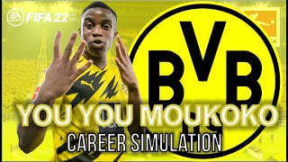 YOUSSOUFA MOUKOKO CAREER SIMULATION FIFA 22 GROWTH TEST [upl. by Ahsinot84]