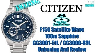 GPS Looker  Citizen Satellite Wave 100m Solar CC300089L CC300151L  CC300585E Unbox amp Review [upl. by Ilac]