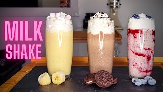 3 RECETTES DE MILKSHAKE  BANANE  OREO  MYRTILLES [upl. by Benge]