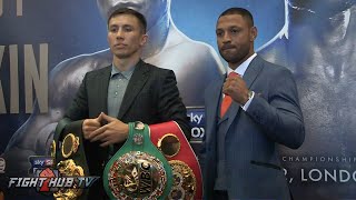 Gennady Golovkin vs Kell Brook COMPLETE Final Press Conference amp Face Off Video [upl. by Seligman]