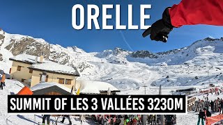 Skiing summit of Les 3 Vallées 3230m in Orelle 4K UHD [upl. by Malanie]