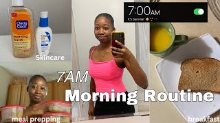 7AM Productive Summer Morning Routine  healthy girl summer [upl. by Yalhsa]