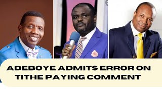 I was Wrong It is not in the Biblequot Adeboye Admits Error in Tithe Payment Message [upl. by Brenton]