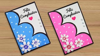 🌺Hermosa idea de tarjeta hecha a mano🌺 Tarjeta de cumpleaños 😍Beautiful Handmade Birthday card🌹 [upl. by Bernarr]