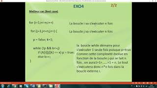 Algorithmique et Structures de Données Avancées  exercices de calcul de complexité [upl. by Demb182]