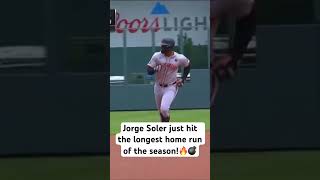 Jorge Soler just hit the longest home run of the season🔥💣 [upl. by Yelir]