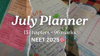 July Planner 📆  NEET 2025  650 marks [upl. by Takashi]