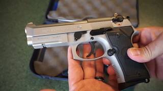 Beretta 92FS Compact inox finish tabletop review M9A1 [upl. by Goodson]