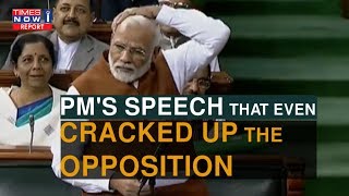 Top moments when PM Modis sense of humour cracked up the opposition  Times Now iExplain [upl. by Arannahs189]