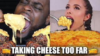 WHEN MUKBANGERS TAKE CHEESE TOO FAR compilation [upl. by Cressi]