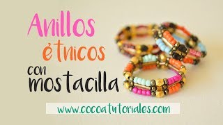 Cómo hacer un anillo bonito de estilo étnico con rocalla mostacilla o chaquira 79 [upl. by Starr]