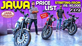 All Jawa Bikes🏍️ Latest Price List 2023👌🏼 Diwali DHAMAKA 💥Jawa 42 Bobber Jawa Perak 42 amp More 🔥 [upl. by Yerffoej580]