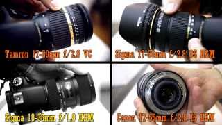 Fast zoom lens battle Canon 1755 f28 Sigma 1835 f18 Tamron 1750 f28 VC Sigma 1750 f28 OS [upl. by Kinimod]