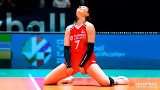 Hande Baladin  Powerful Volleyball SPIKES  Womens VNL 2021 [upl. by Illyes472]