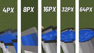 4px vs 8px vs 16px vs 32px vs 64px Minecraft texture [upl. by Egin]