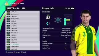 AUSTRALIA 1998  WORLD CUP FRANCE 1998  NOT QUALIFIED  PES 2021 PS4 [upl. by Carmencita893]