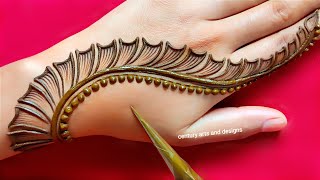 Very beautiful stylish back hand mehndi design  easy mehndi design  simple mehndi design  mehndi [upl. by Leva]