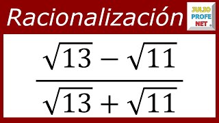 RACIONALIZACIÓN MEDIANTE CONJUGACIÓN  Ejercicio 4 [upl. by Sessilu559]