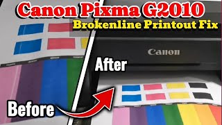 Canon Pixma G2010 Series Printer  Horizontal Broken Line Printout Problem Fix [upl. by Hafinah]