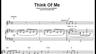 Think of me  Phantom of the Opera  Piano accompaniment [upl. by Anertac]