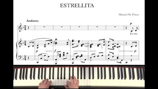 Estrellita by Manuel M Ponce Acompañamiento de Piano  Piano Accompaniment Partitura  Sheet Music [upl. by Naerad]