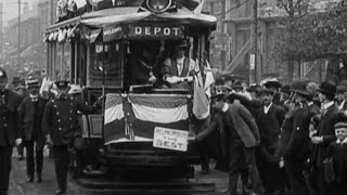 Opening of Accrington Electric Tramways 1907  Britain on Film [upl. by Akeemat]