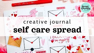 Happy Planner  Plan With Me  Creative Journal Self Care Spread  The Secret Planning Society [upl. by Haldas]