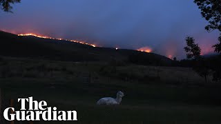 Firefighters tackle Manchester moorland fire [upl. by Anson]