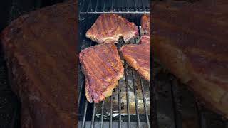 Sunday Smoking TBones New York Strips and chicken Breasts on the Traeger traegergrill smoker meat [upl. by Lydell914]