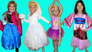 9 Halloween Costumes Disney Princess Belle Cinderella Elena Queen Elsa Anna and Rapunzel [upl. by Hafler]