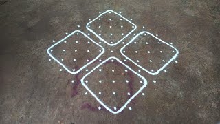 11 dots karthigai madha kambi kolam  very easy beautiful sikku kolam  SathyaSelva Arts [upl. by Levram]