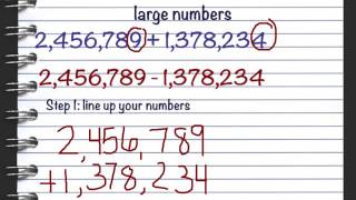 Adding and subtracting large numbers [upl. by Llyrad]