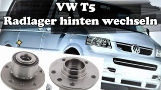 VW T5T6 Radlager hinten wechseln VW T5T6 Rear Wheel Bearing Replacement [upl. by Jamal]