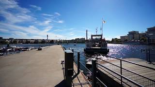 Sweden Stockholm Hammarby Sjöstad boat ride from Lumabryggan to Henriksdalsbryggan [upl. by Dirgis218]