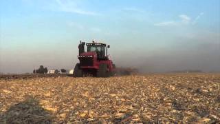 Fall Tillage 2015 in Illinois with a Versatile DT550 and John Deere 9560RT [upl. by Sirromaj]