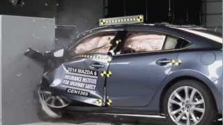 2013 Crash Test 2014 Mazda 6 IIHS Small Overlap Test Acceptable [upl. by Primalia78]