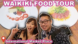 ULTIMATE WAIKIKI FOOD TOUR  Honolulu Oahu Hawaii International Marketplace [upl. by Wolbrom]