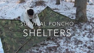 Survival Poncho Shelters [upl. by Anileme]