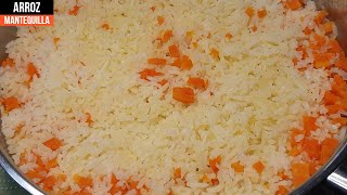 Arroz Blanco perfecto con Mantequilla y zanahoria  mexicano rápido y fácil 🍚 🧈 [upl. by Valle299]