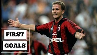 Oliver Bierhoff  first goal for AC MILAN in SERIE A 19981999 ACMILAN GOALS viral [upl. by Aiotal249]