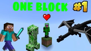 Minecraft one block  SURVIVAL SERIES  1 [upl. by Seed]