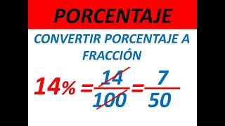 Como convertir un porcentaje a fracción [upl. by Aizatsana]