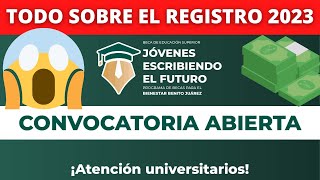 Todo Sobre el Registro Beca Jóvenes Escribiendo el Futuro 2023I MARZO [upl. by Kralc629]