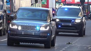 Unmarked Range Rover Sentinel amp a Land Rover Discovery blue light run  Metropolitan Police [upl. by Suiram]