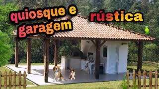 🔴 construção de um QUIOSQUE e GARAGEM RÚSTICA no SÍTIO feita de madeira eucalipto [upl. by Aerdnaed]