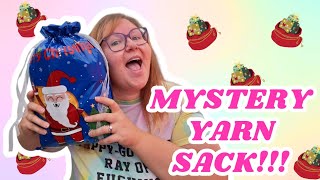 Crochet yarn online shopping  Mystery yarn unboxing santa sack [upl. by Enneyehs]