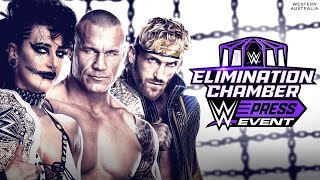 WWE Elimination Chamber Press Event Feb 22 2024 [upl. by Nerraw]