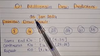 o millionaire draw prediction 25th January 2024 [upl. by German]