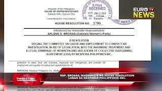 REP BROSAS NAGSUMITE NG HOUSE RESOLUTION LABAN SA NEXPERIA PHILIPPINES INC [upl. by Ilocin]